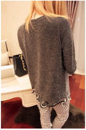 韓版復(fù)古針織 波浪刺繡亮絲打底衫，演繹春日文藝?yán)寺? class=